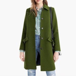 JCREW Tall Topcoat with Ruffle Pockets in Italian Double Cloth Wool - Peacoat